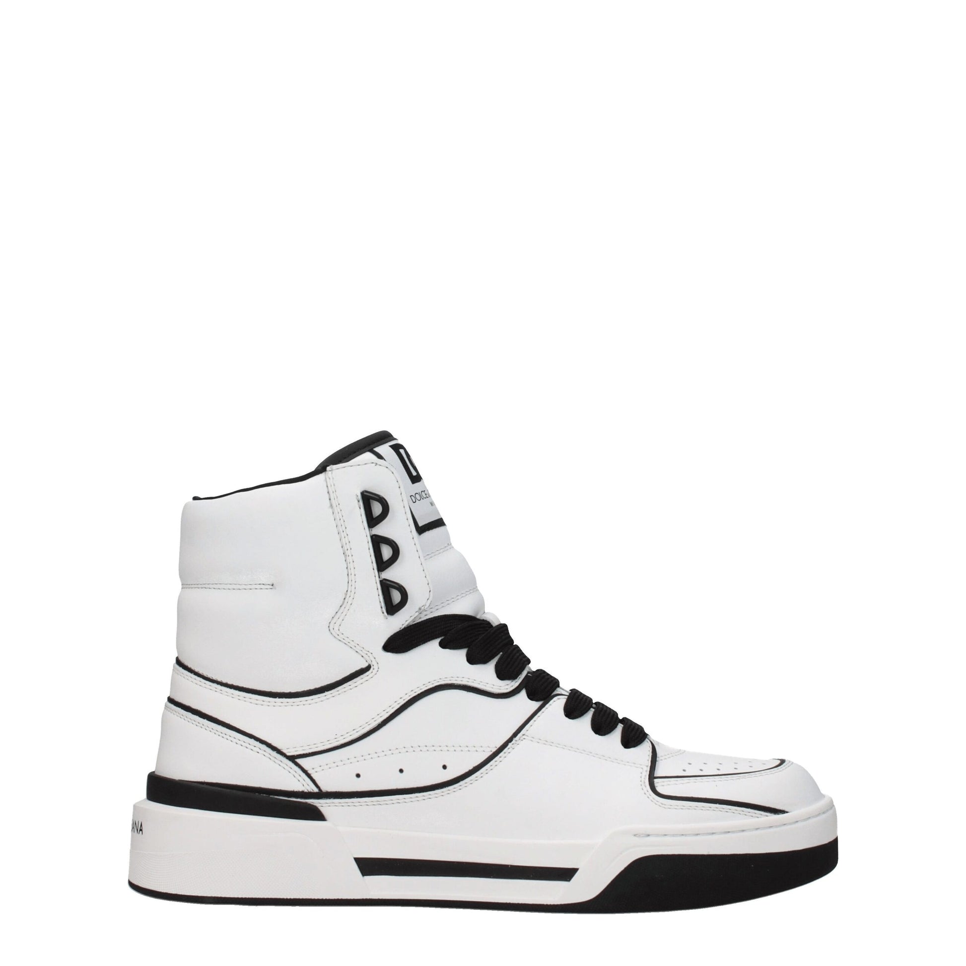 Dolce & Gabbana White Leather High Top Sneakers