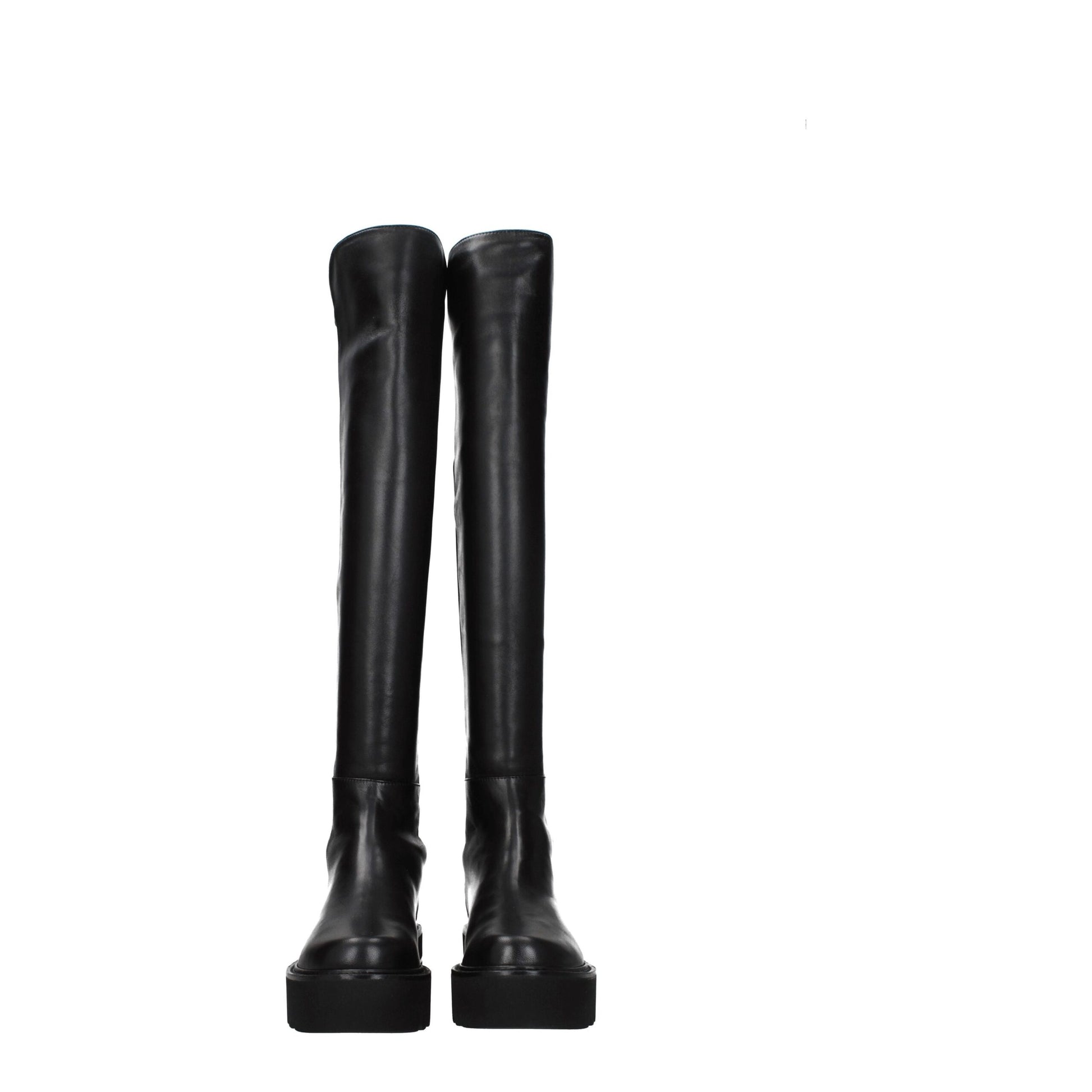 Stuart Weitzman Black Leather Over The Knee