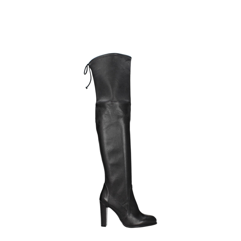Stuart Weitzman Black Leather Over The Knee