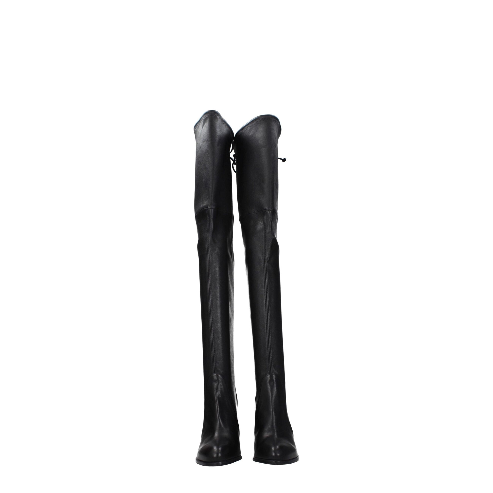 Stuart Weitzman Black Leather Over The Knee