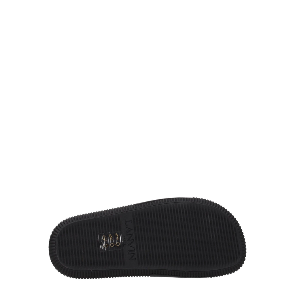 Lanvin Black Cotton Slippers