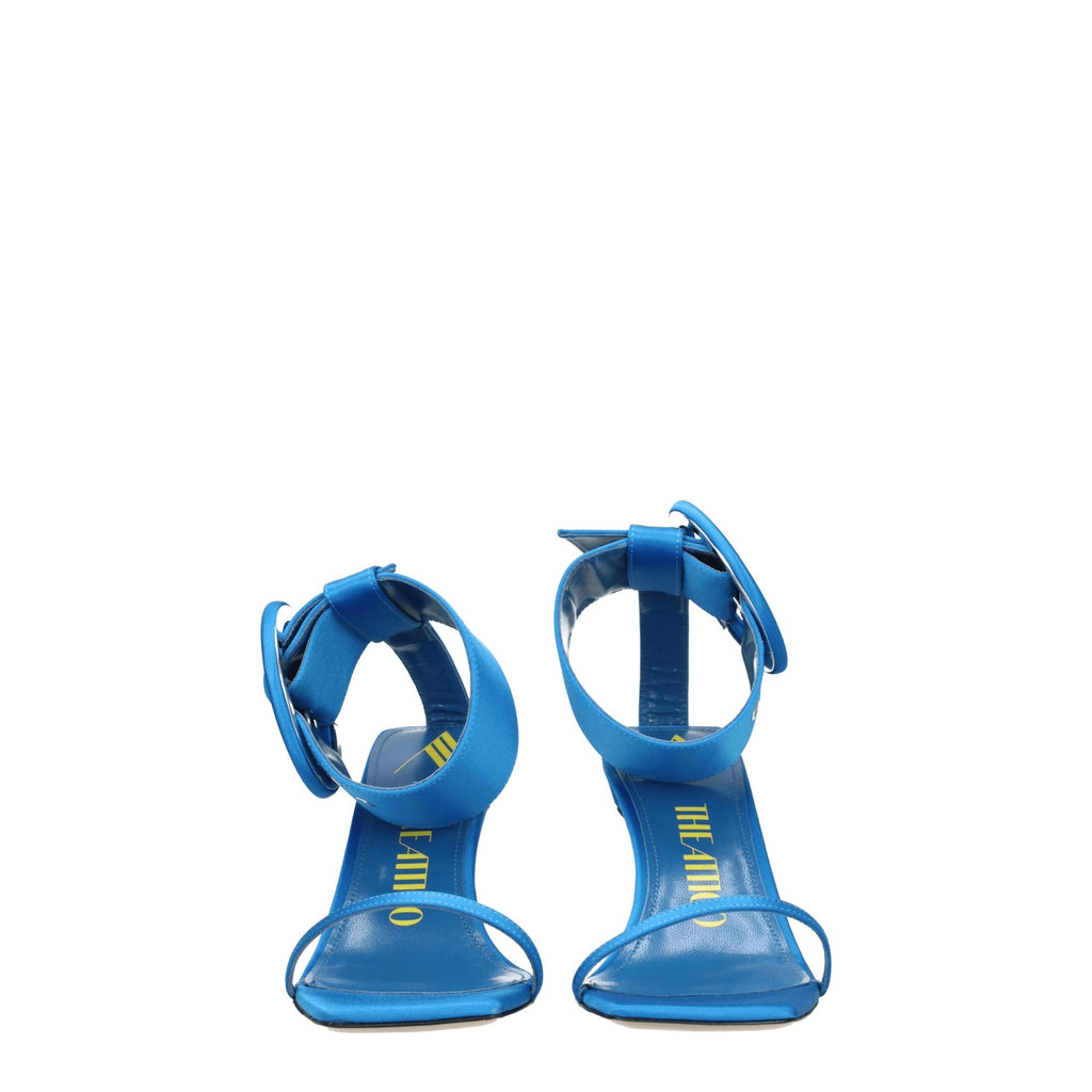 The Attico Light Blue Satin Stiletto Heel Sandals
