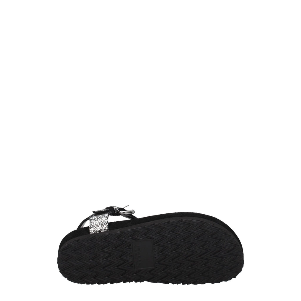 Isabel Marant Black Leather Flip-Flop Sandals