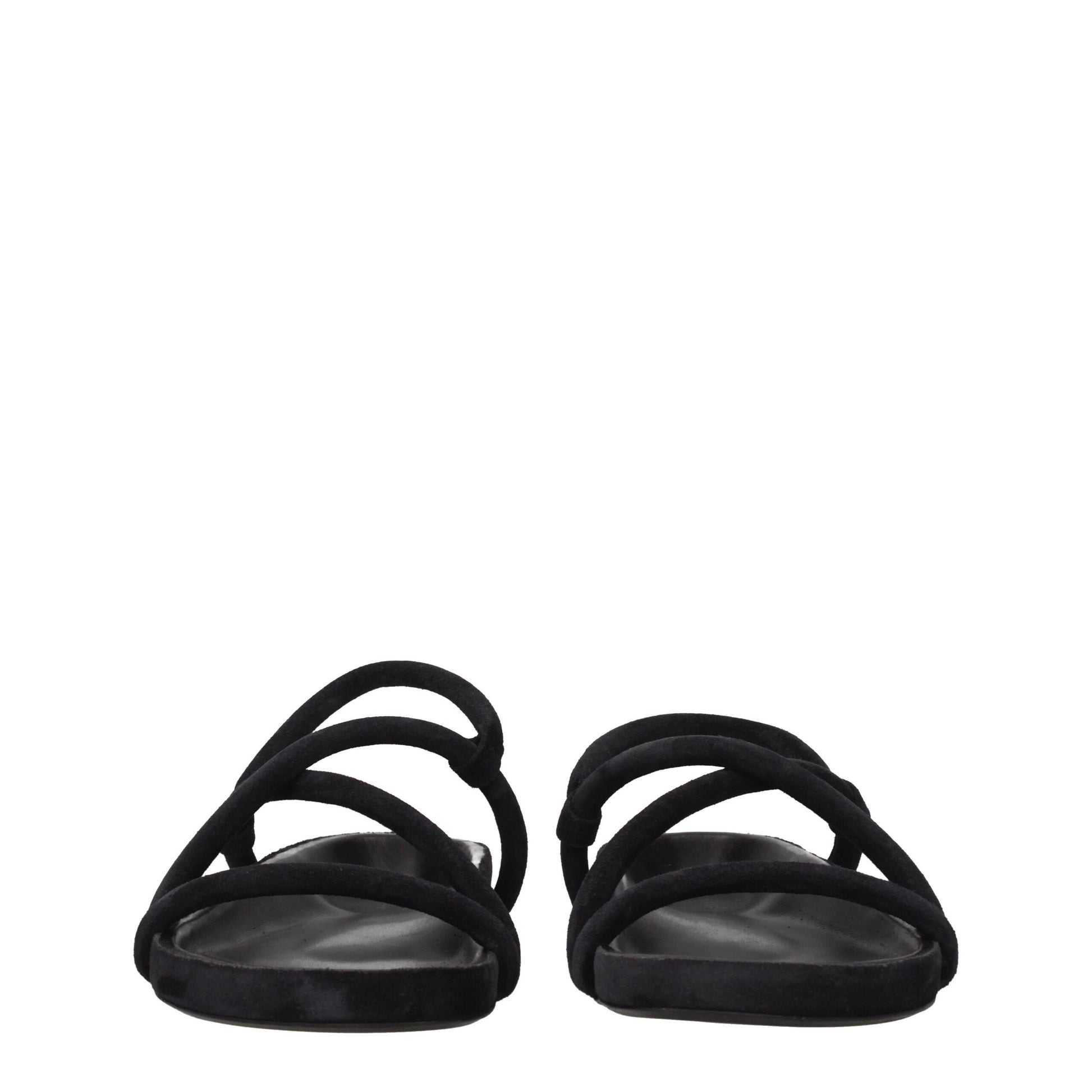 Isabel Marant Black Leather Flat Sandals