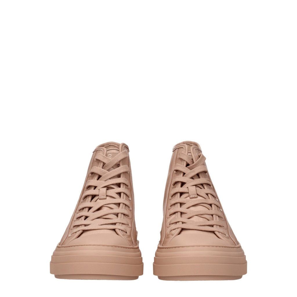 Valentino Garavani Pink Fabric High Top Sneakers