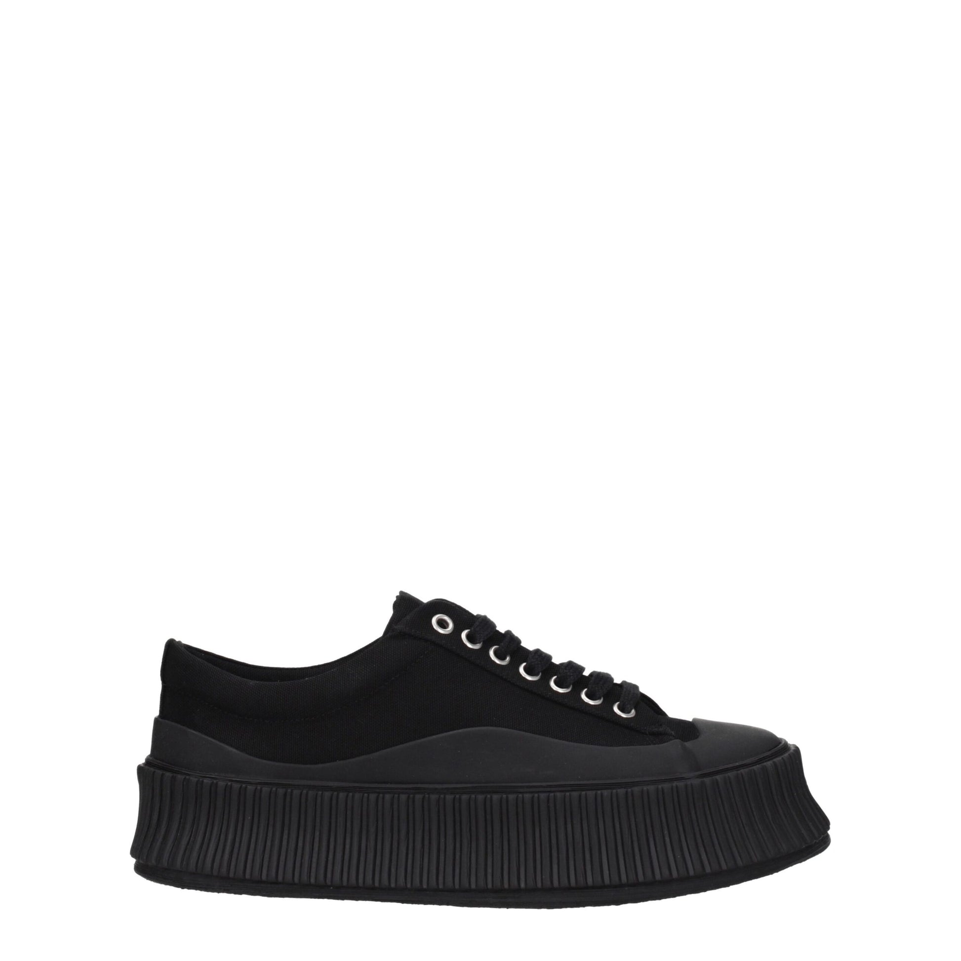 Jil Sander Black Fabric Chunky Sneakers