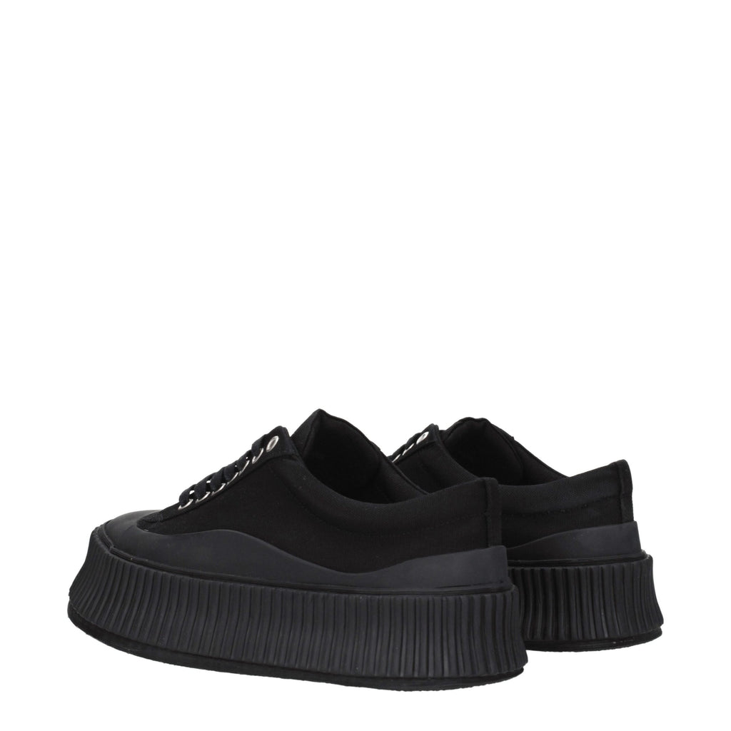 Jil Sander Black Fabric Chunky Sneakers