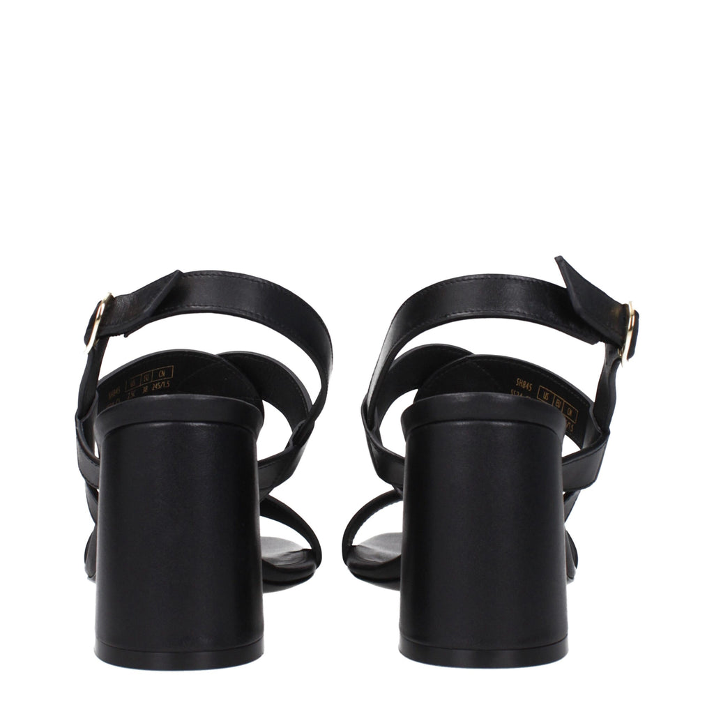 Stuart Weitzman Black Leather Platform Sandals