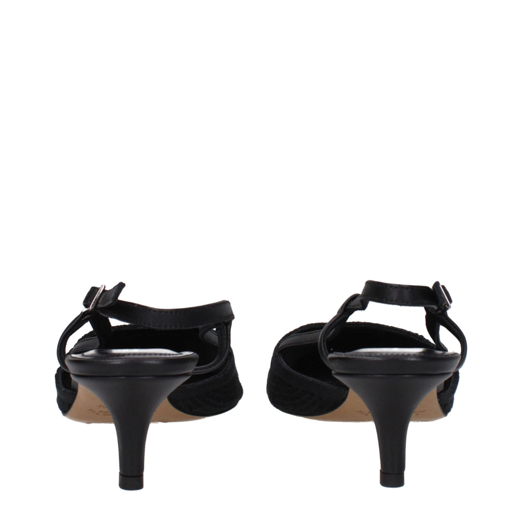 Isabel Marant Black Fabric Mid Heel Pumps