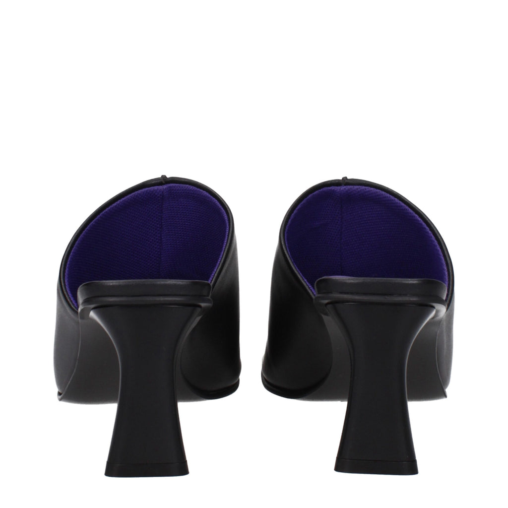 Stella McCartney Black Leather Stiletto Heel Sandals