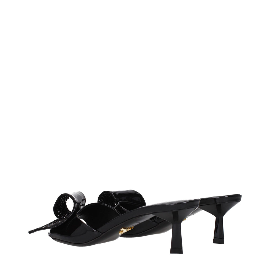 Prada Black Leather Sandals