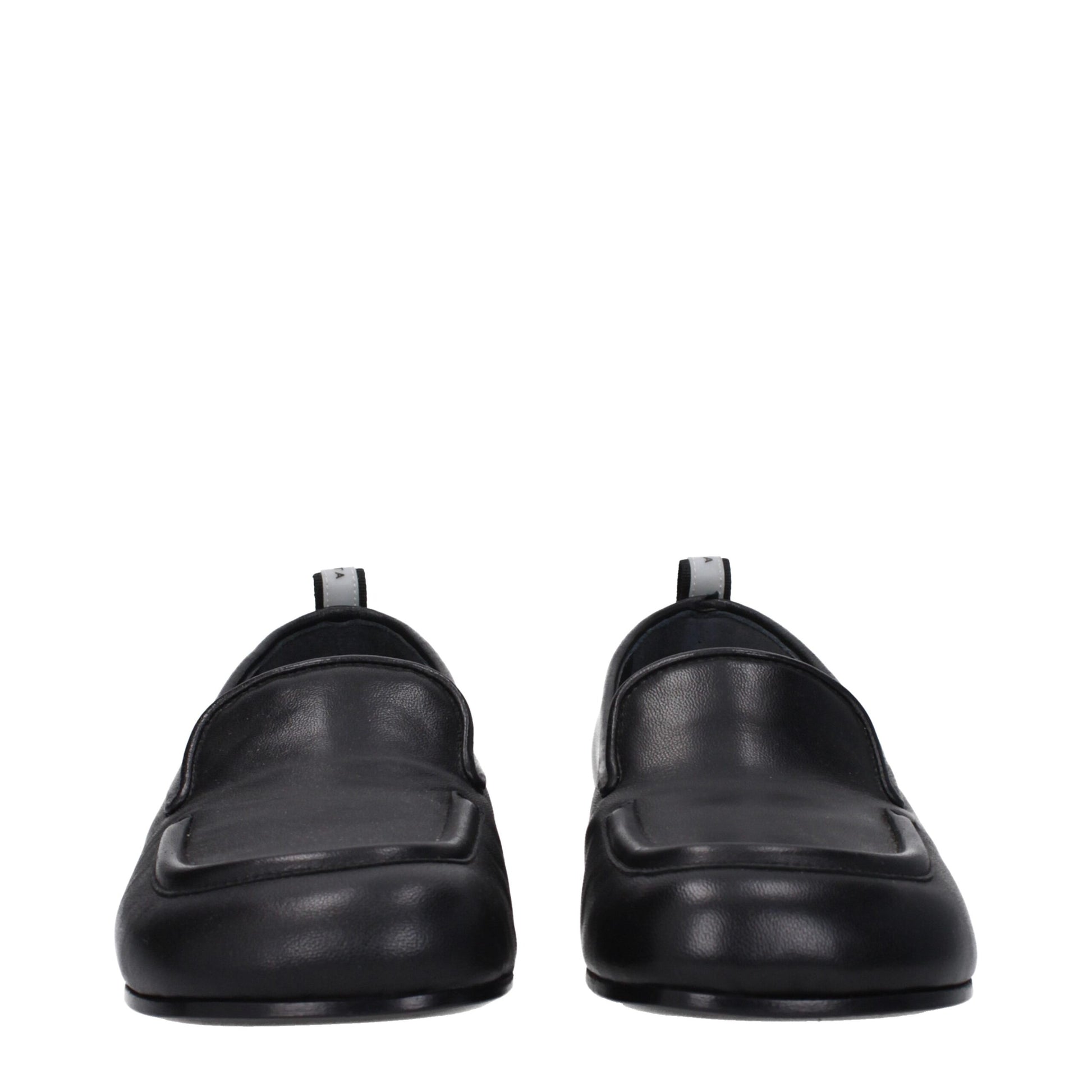 Premiata Black Leather Slip-On Loafers
