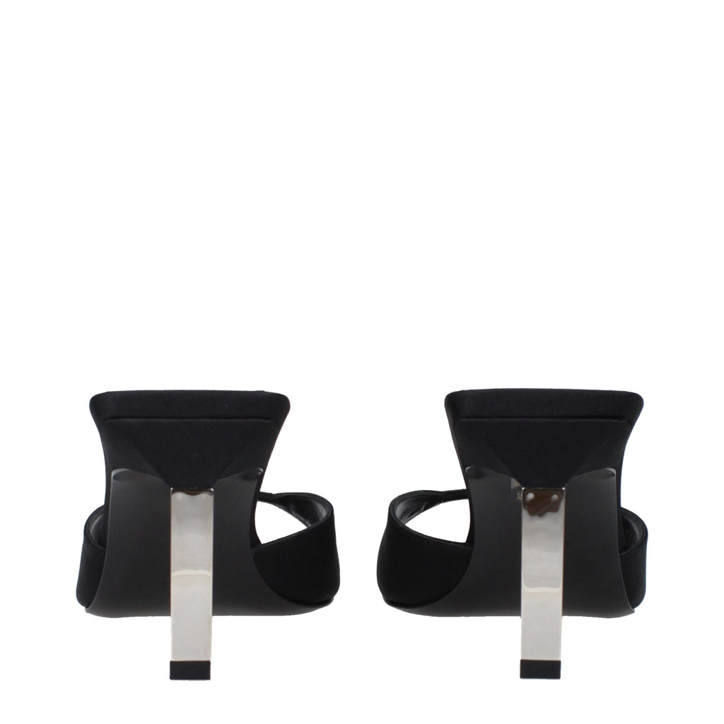 The Attico Black Satin Stiletto Heel Sandals