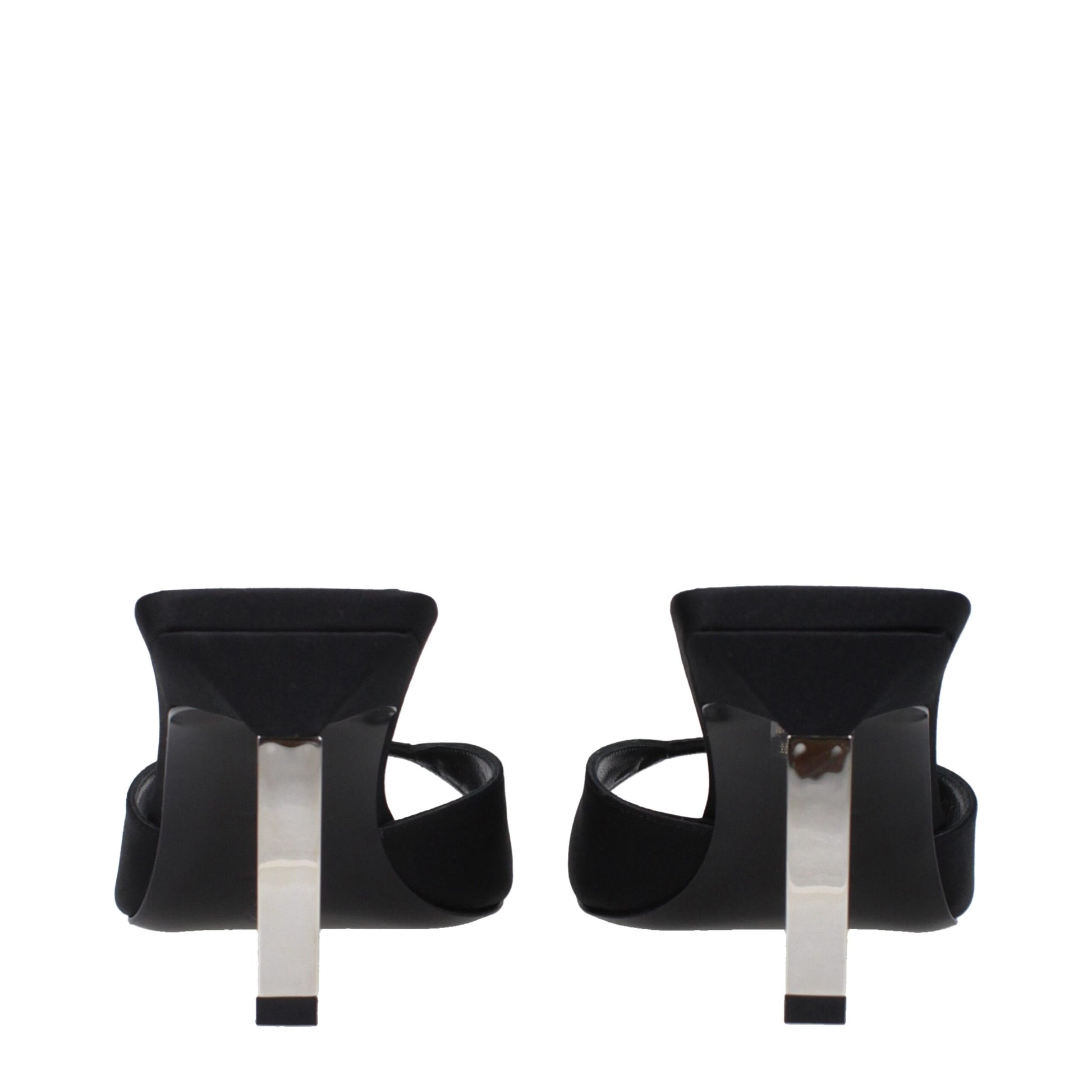 The Attico Black Satin Stiletto Heel Sandals