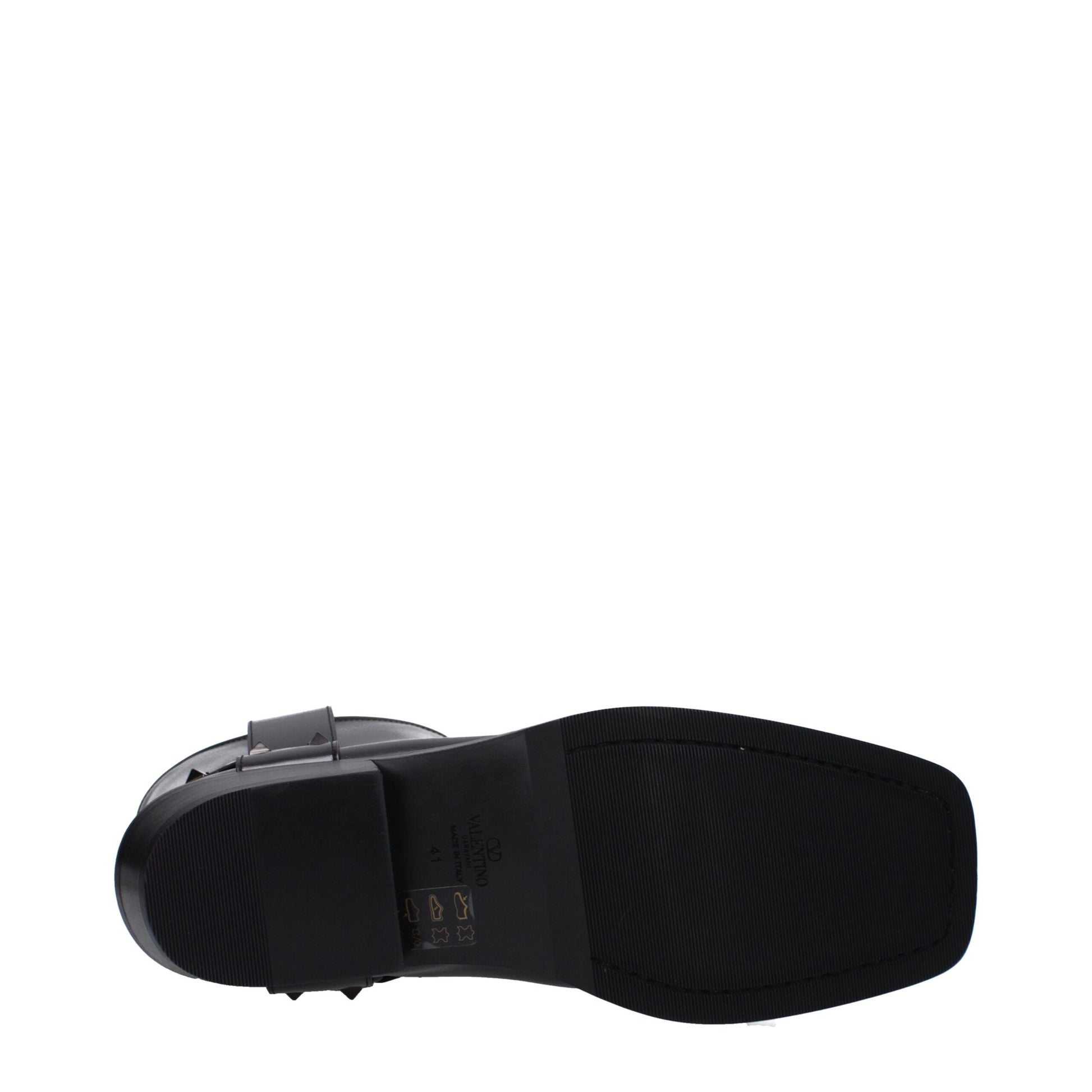 Valentino Garavani Black Leather Ankle Boots