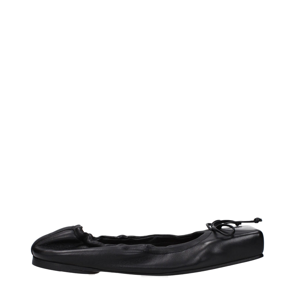 Jacquemus Black Leather Ballet Flats
