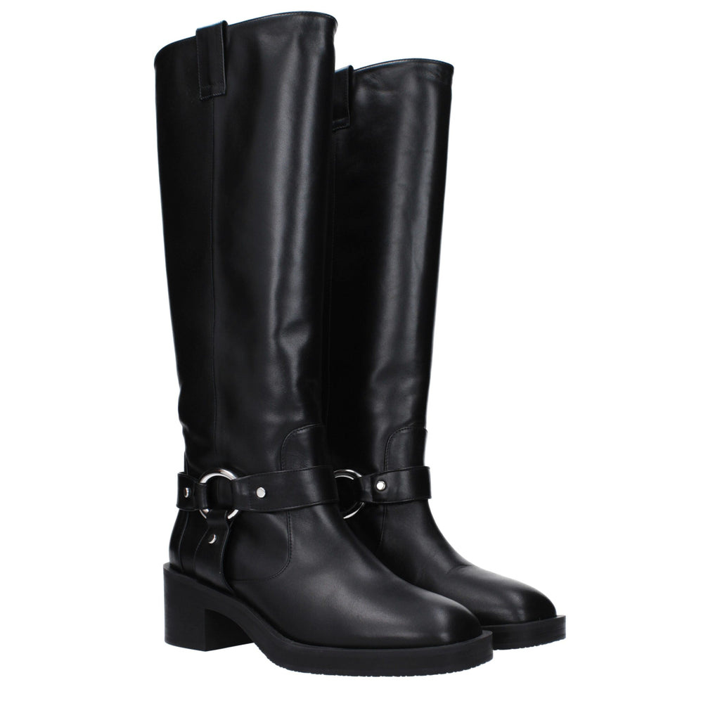 Stuart Weitzman Black Leather High Heel Boots