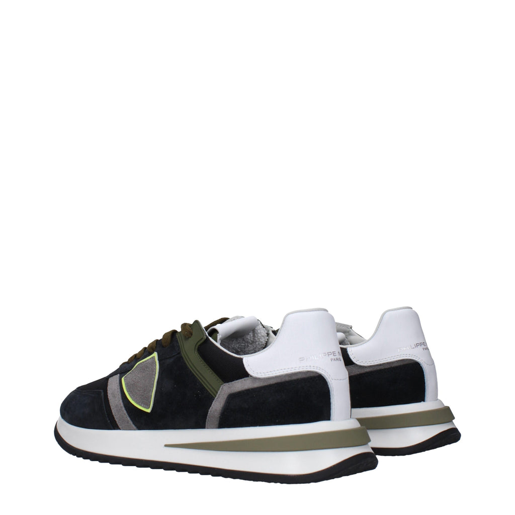 Philippe Model Blue Leather Athletic Sneakers