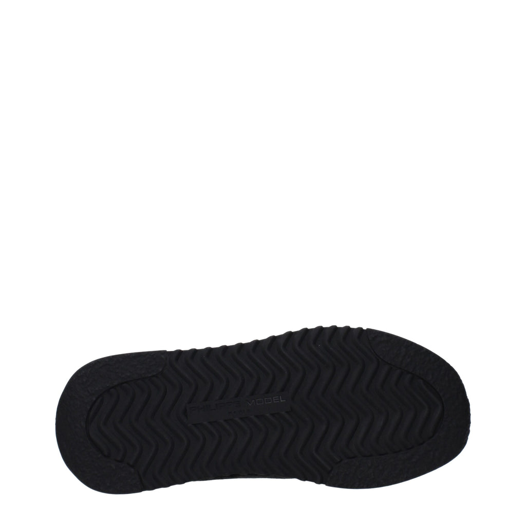 Philippe Model Blue Leather Athletic Sneakers