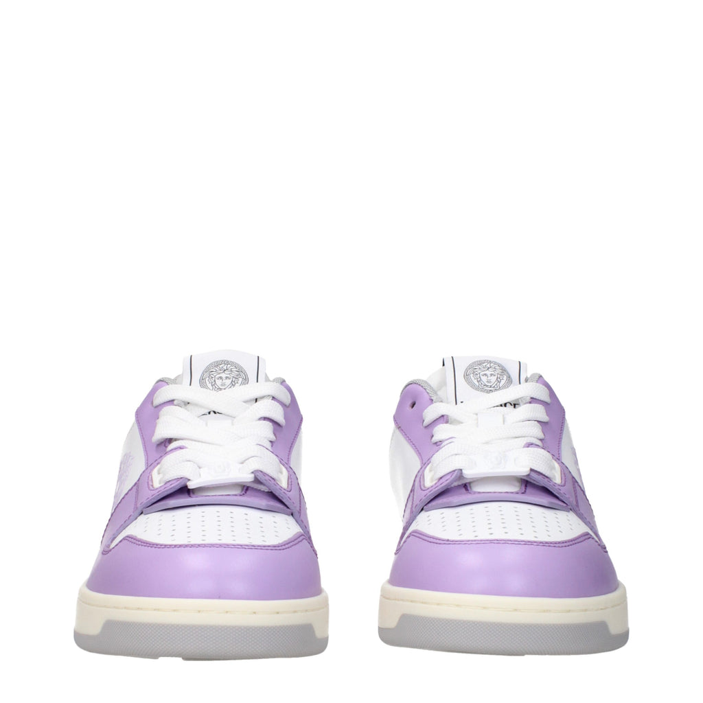 Versace White Leather Low Tops