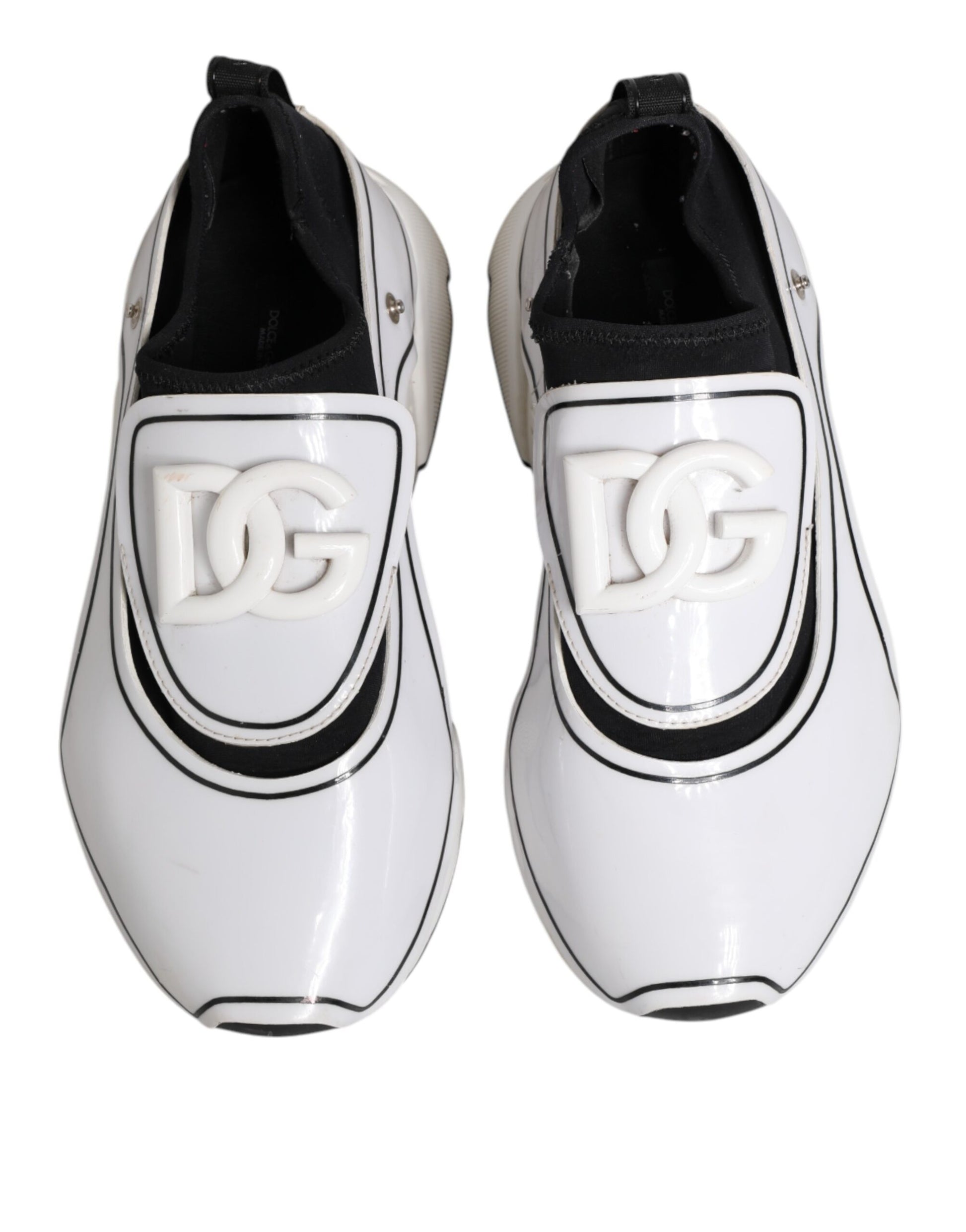 Dolce & Gabbana White Black Logo Plaque Daymaster Men Sneakers Shoes