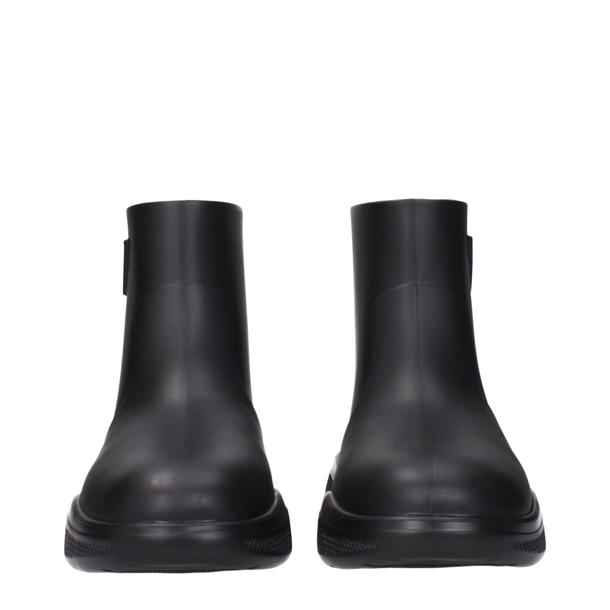 Prada Black Cotton Ankle Boots