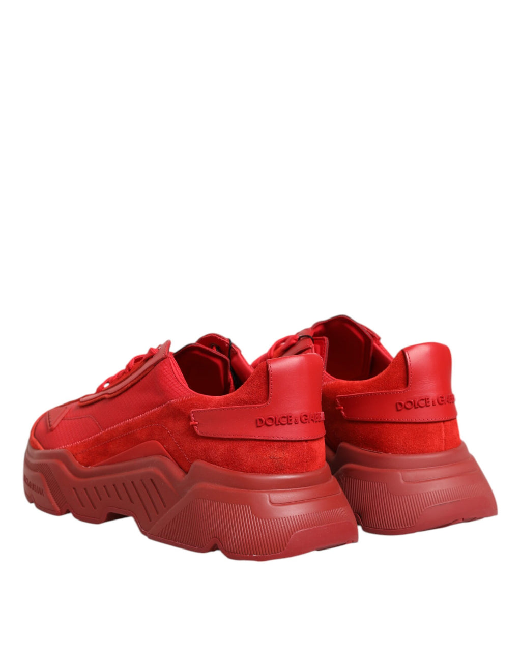 Dolce & Gabbana Red Leather Daymaster Low Top Sneakers Shoes