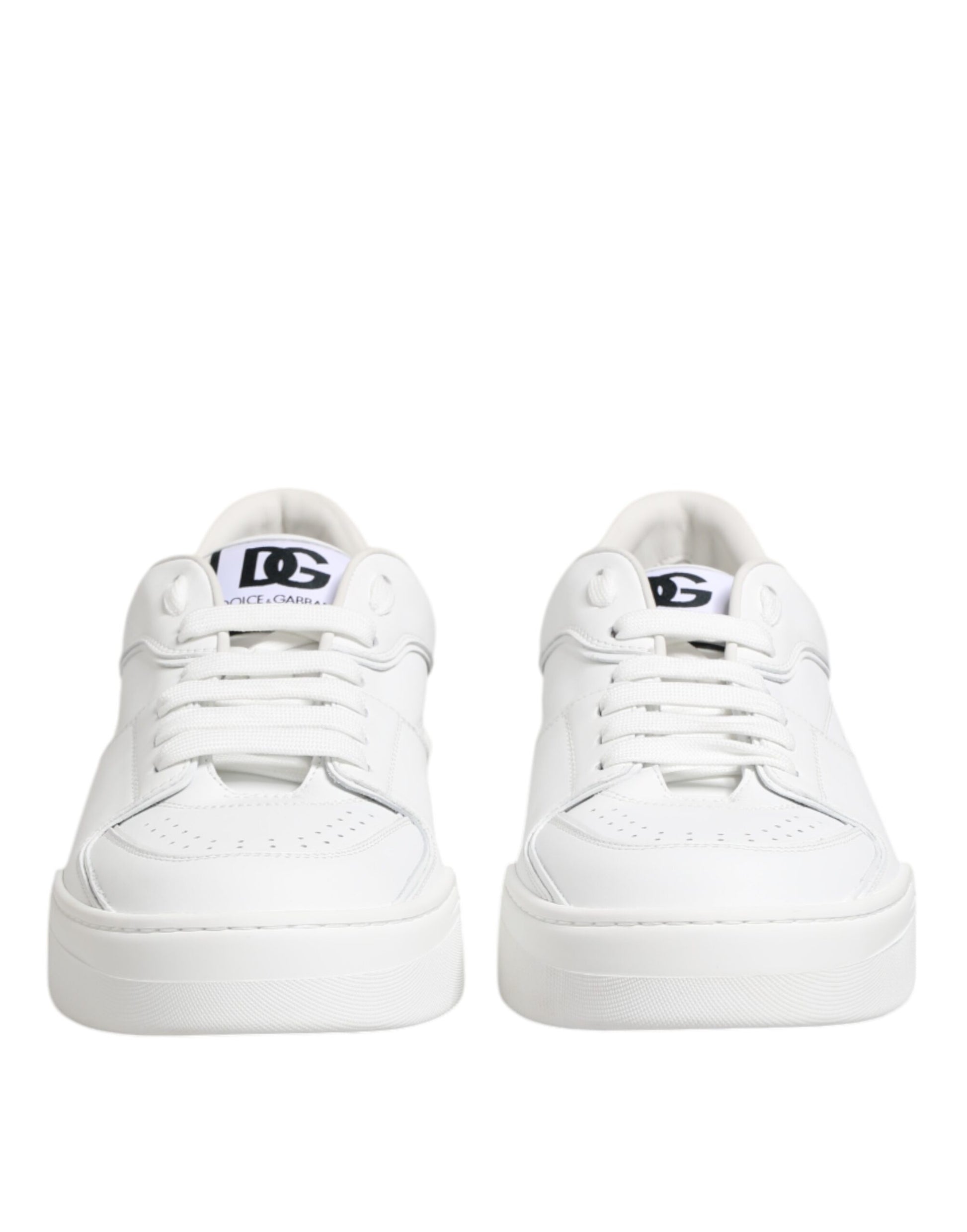 Dolce & Gabbana White Miami Leather Low Top Sneakers Shoes