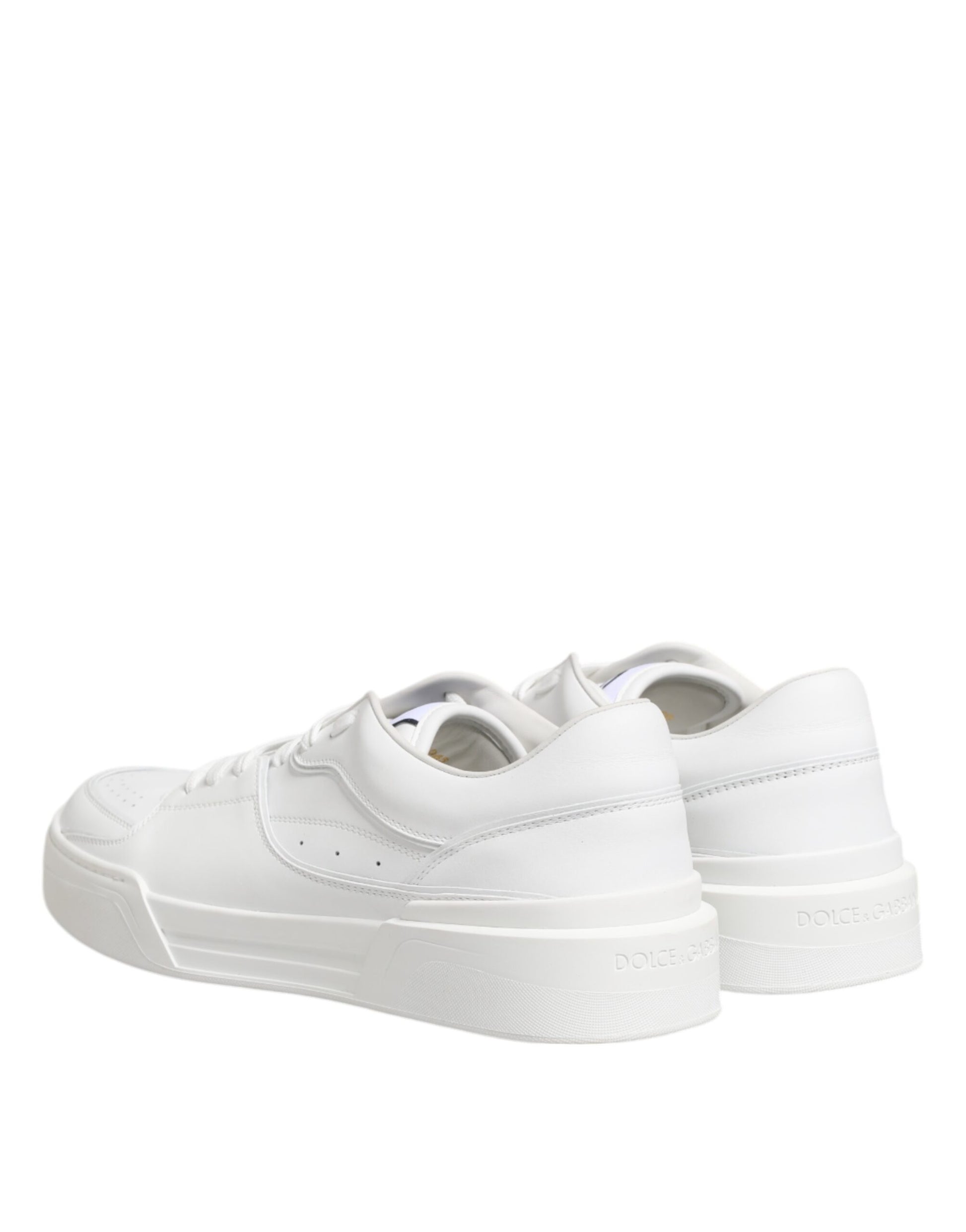 Dolce & Gabbana White Miami Leather Low Top Sneakers Shoes