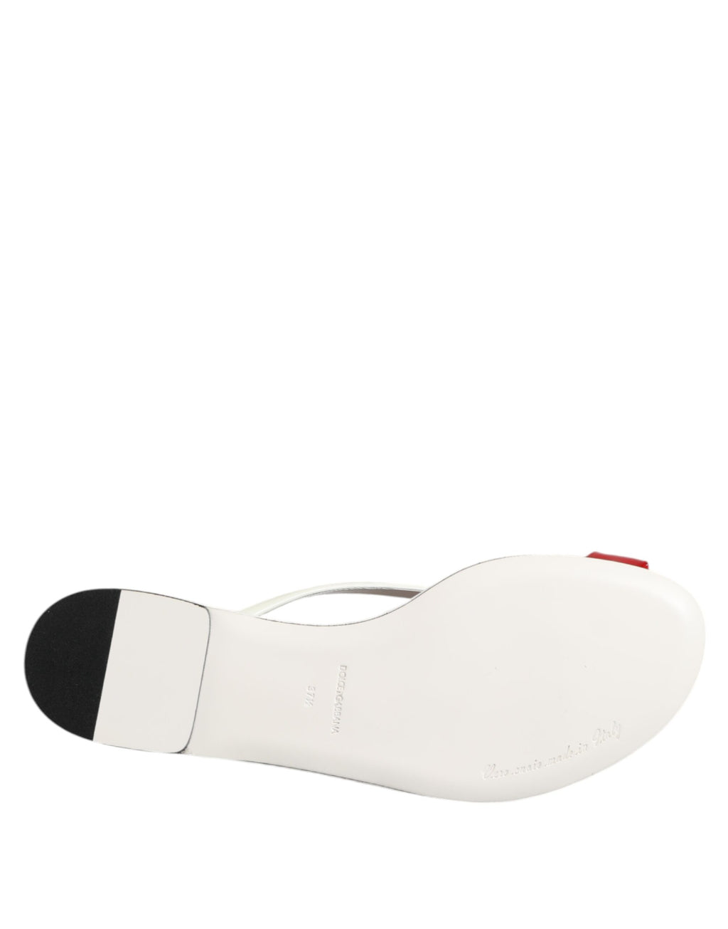 Dolce & Gabbana Red White KEIRA Flower Leather Sandals Shoes