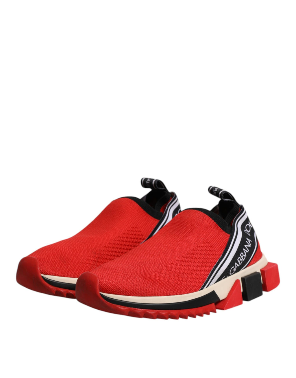 Dolce & Gabbana Red Sorrento Slip On Low Top Sneakers Shoes