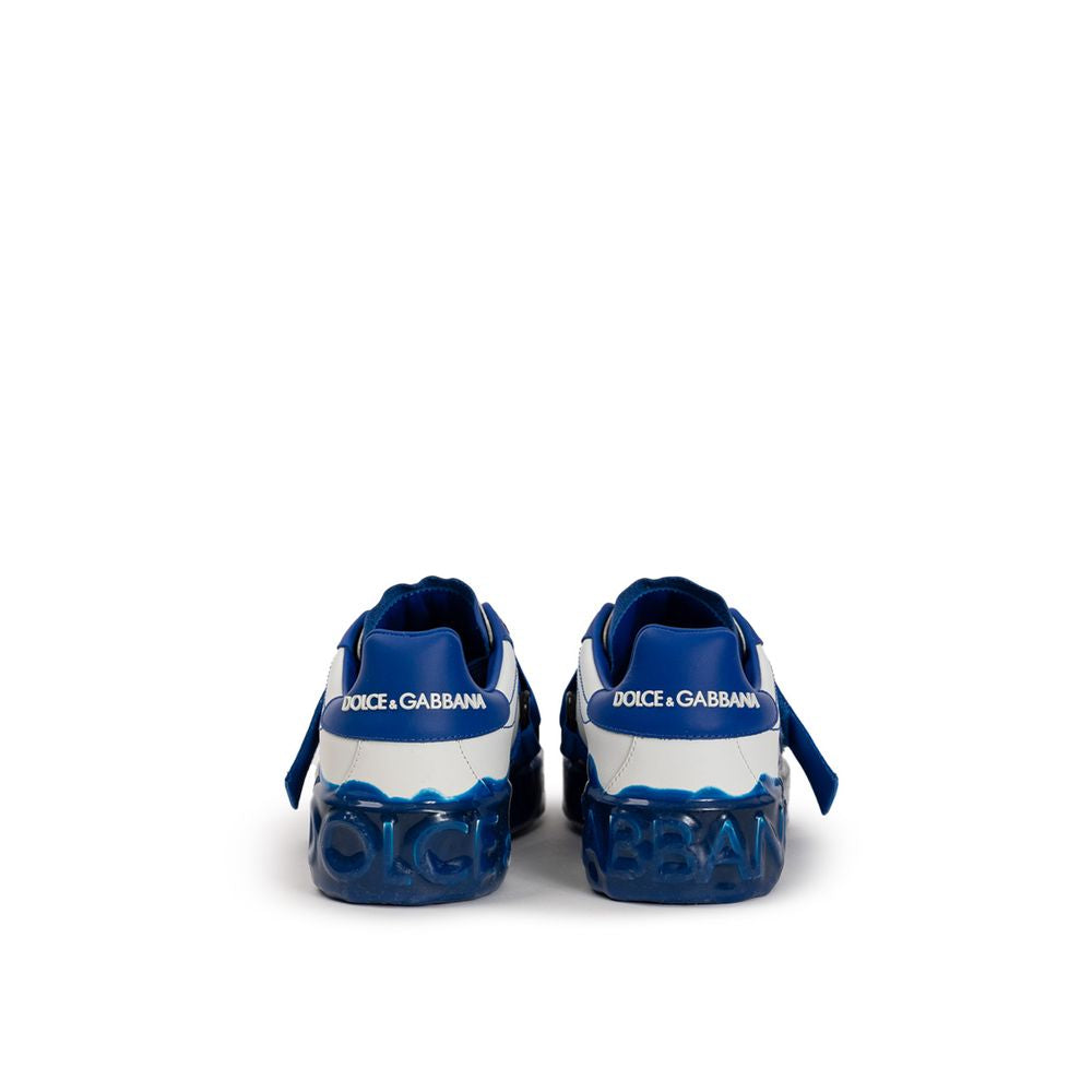 Dolce & Gabbana White Leather Low Top Sneakers
