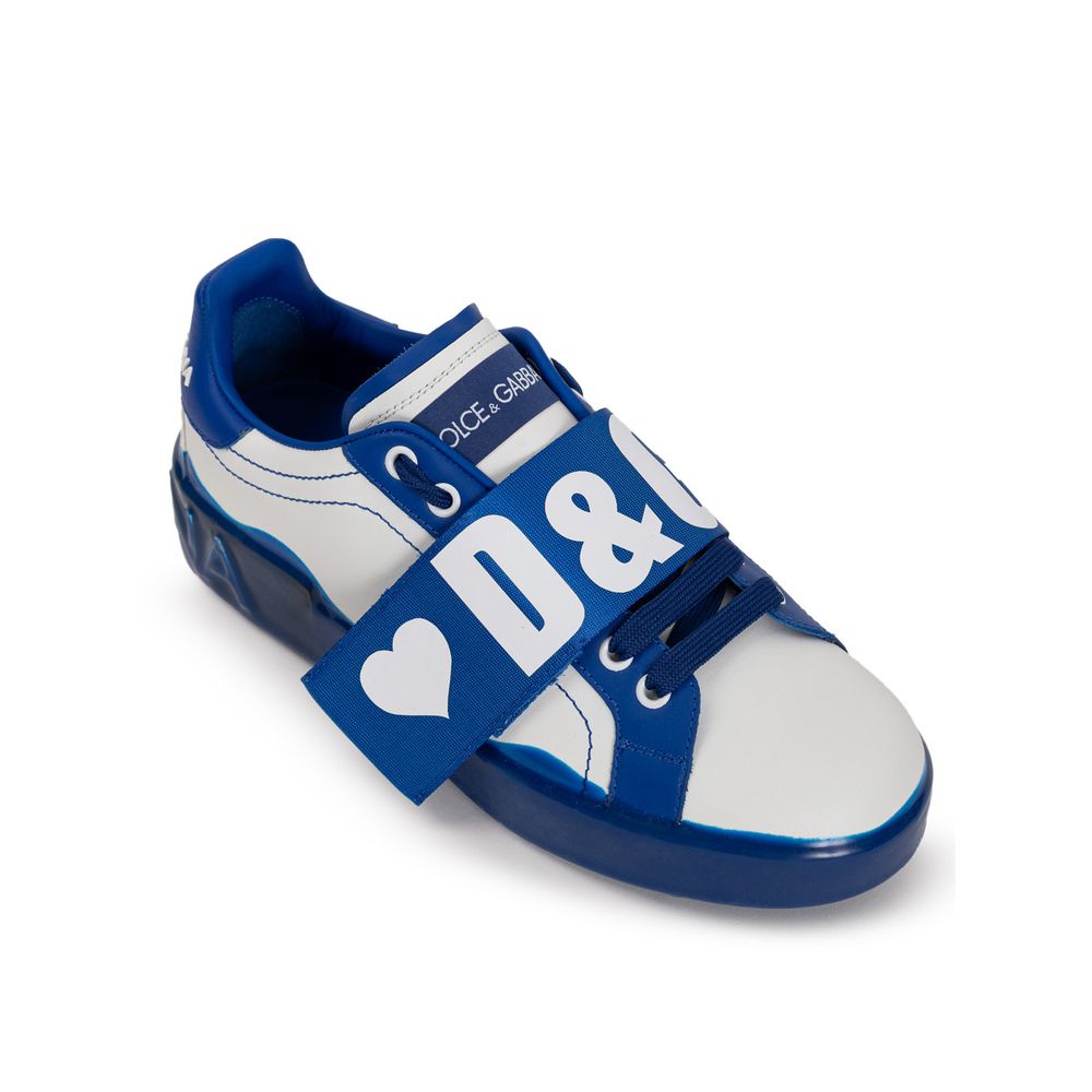 Dolce & Gabbana White Leather Low Top Sneakers