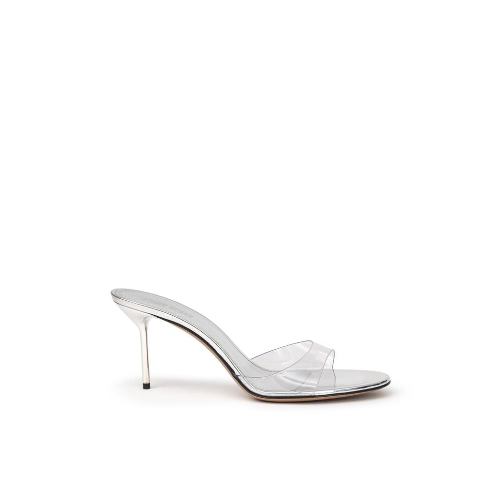 Paris Texas Gray Leather Mules