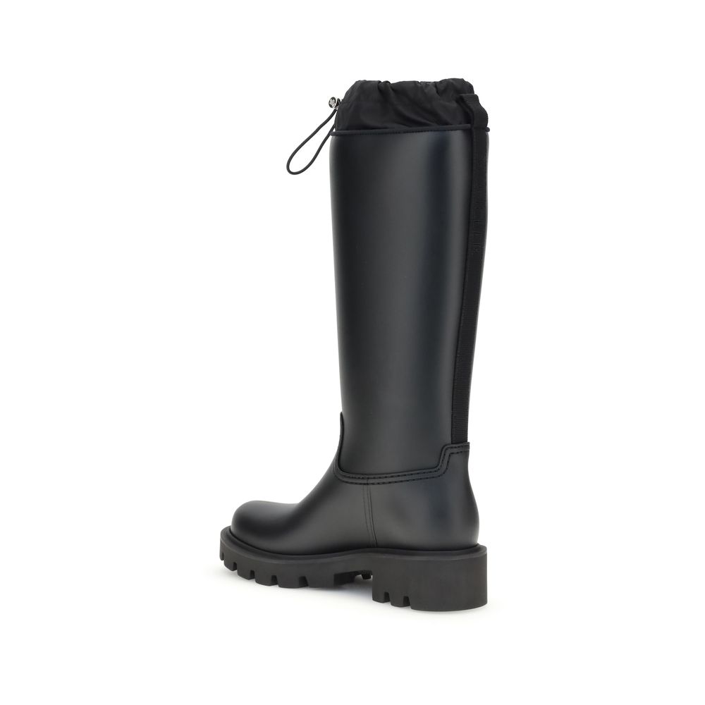 Moncler Black Pvc Rain Boots