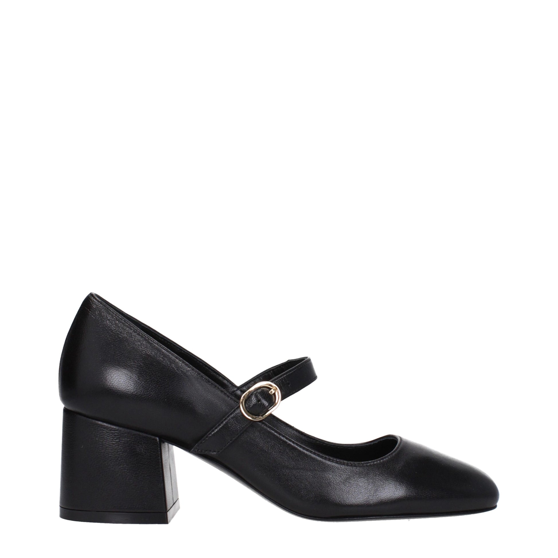 Stuart Weitzman Black Leather Mid Heel Pumps