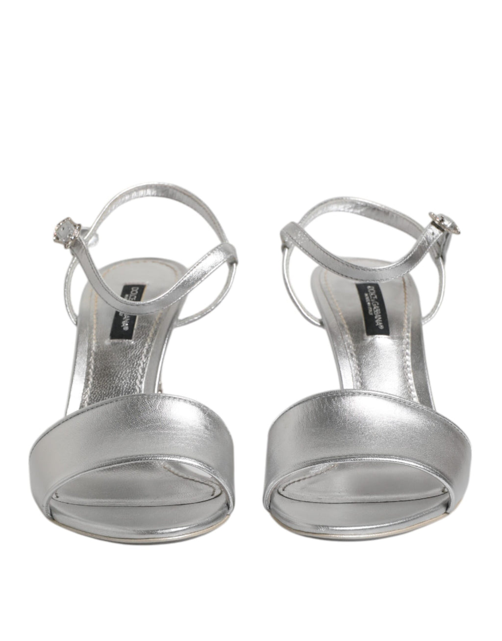 Dolce & Gabbana Silver KEIRA Heels Ankle Strap Sandals Shoes