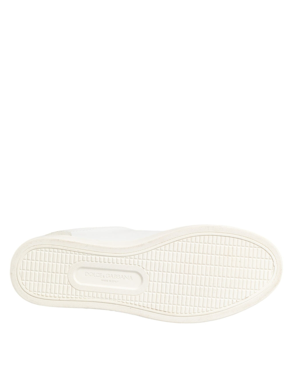 Dolce & Gabbana White Gray Leather Low Top Sneakers Shoes