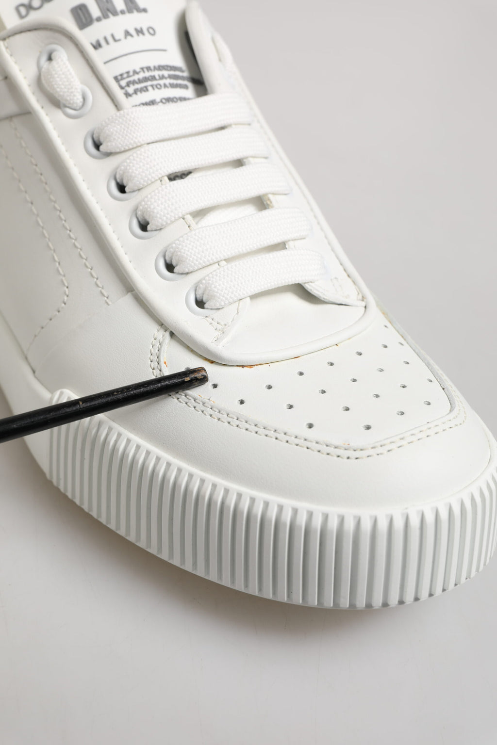 Dolce & Gabbana White Miami Leather Low Top Sneakers Shoes