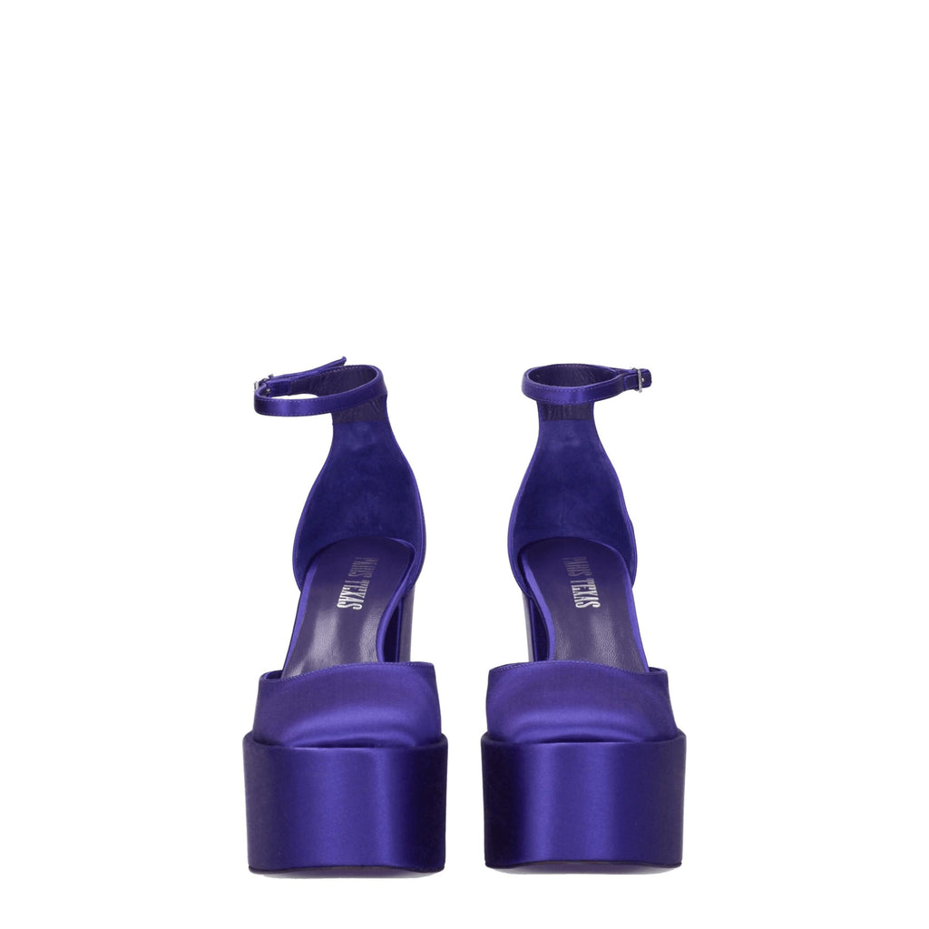 Paris Texas Purple Satin Platform Sandals