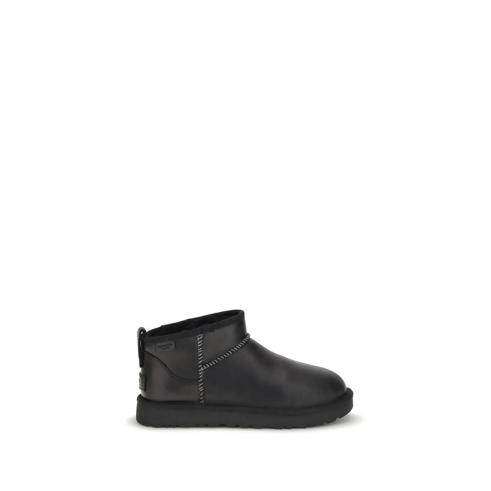 UGG Black Recycled Leather Ankle Boots