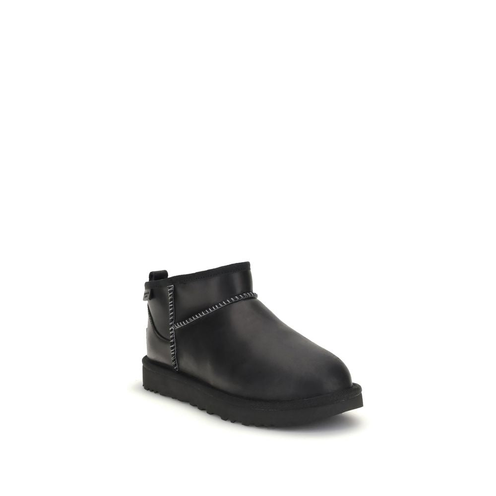 UGG Black Recycled Leather Ankle Boots