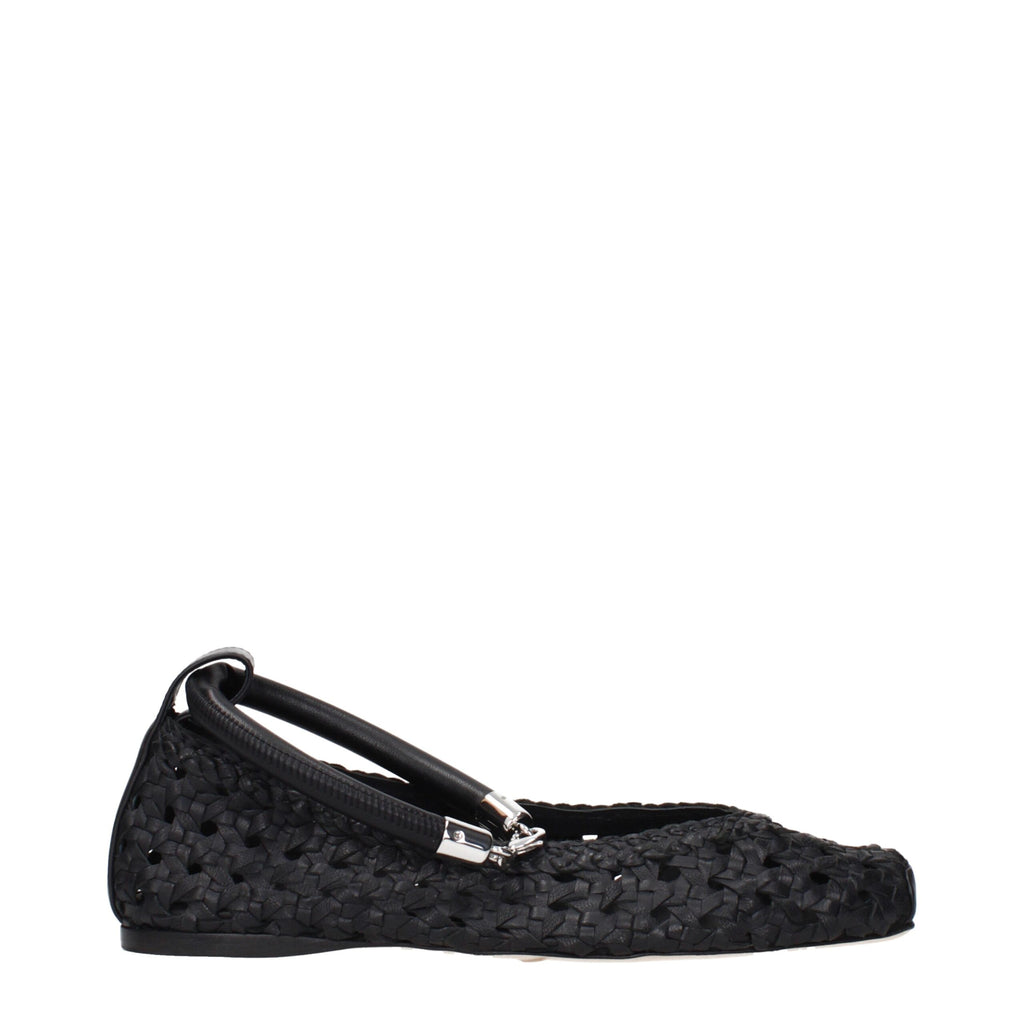 Max Mara Black Leather Ballet Flats
