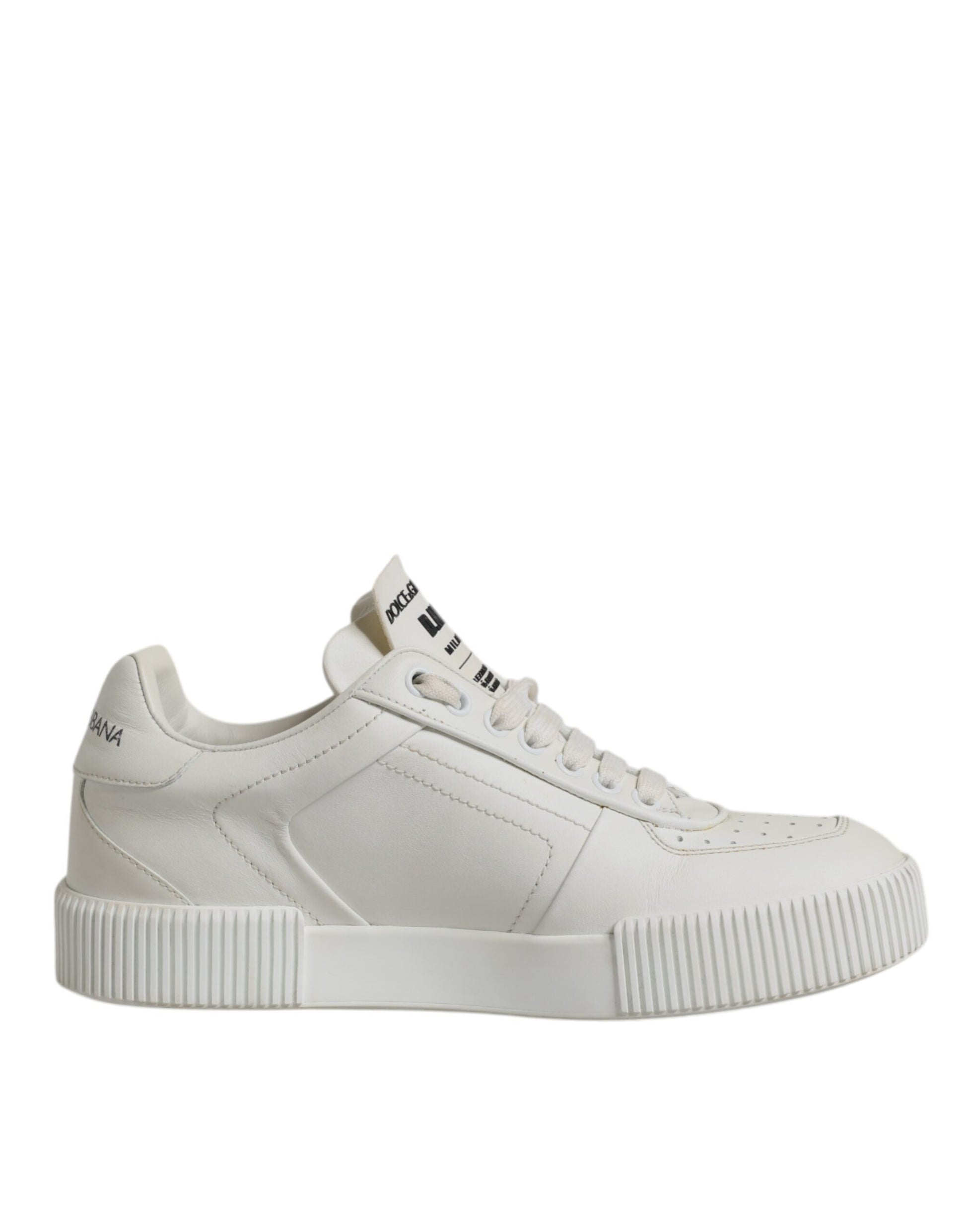 Dolce & Gabbana White Miami Leather Low Top Sneakers Shoes