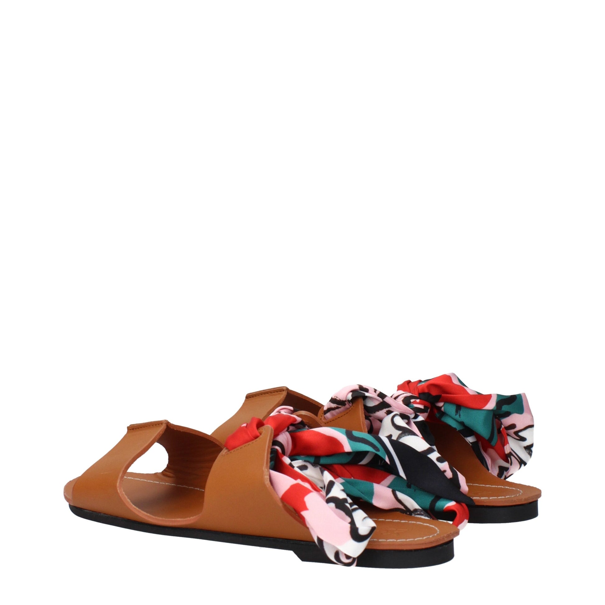 Max Mara Brown Leather Flat Sandals