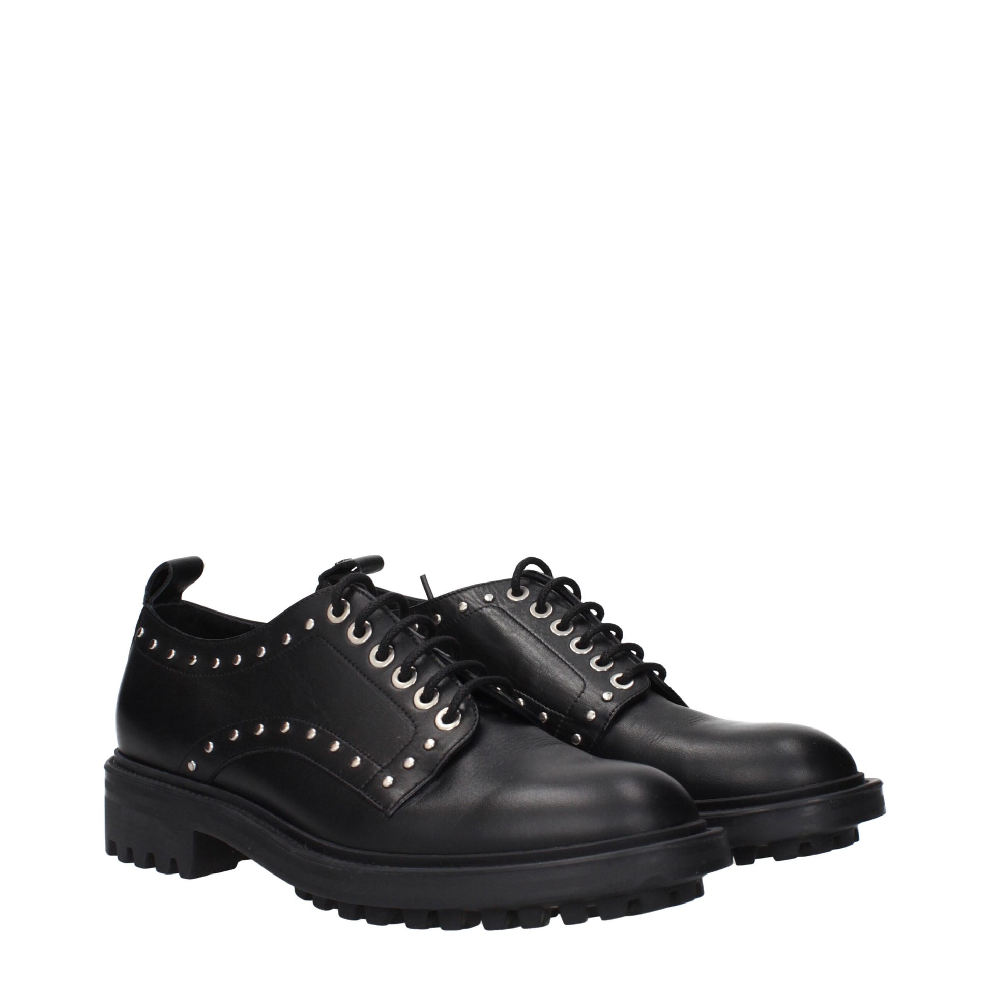 Max Mara Black Leather Oxfords And Derbies