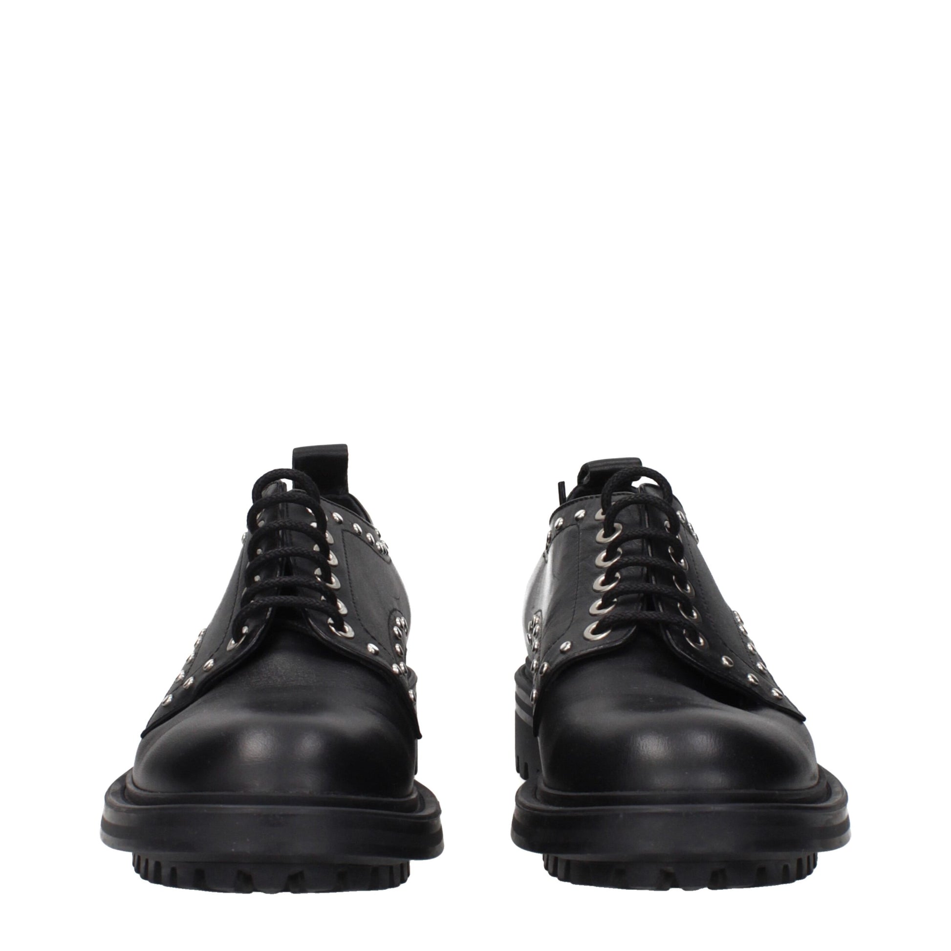 Max Mara Black Leather Oxfords And Derbies