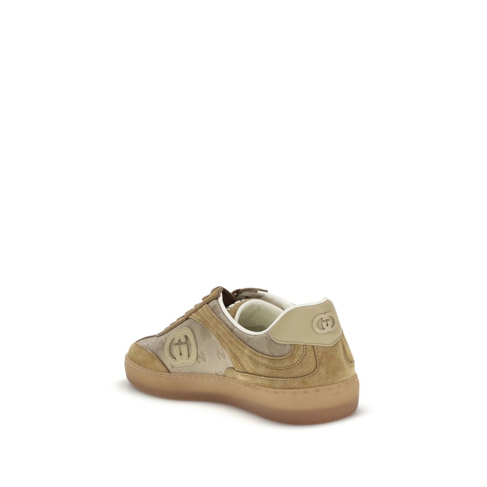 Gucci Beige Leather Athletic Sneakers