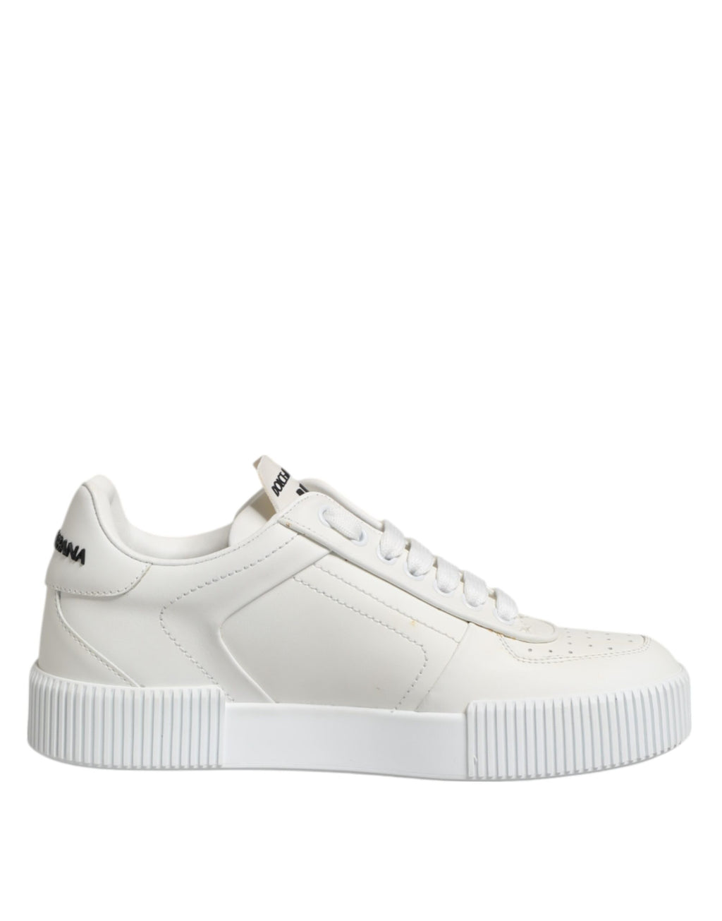 Dolce & Gabbana White Miami Leather Low Top Sneakers Shoes