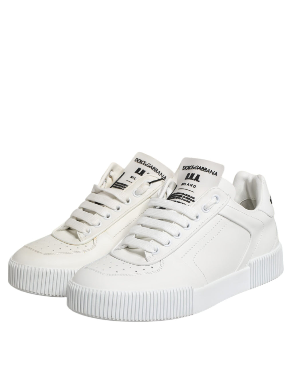 Dolce & Gabbana White Miami Leather Low Top Sneakers Shoes